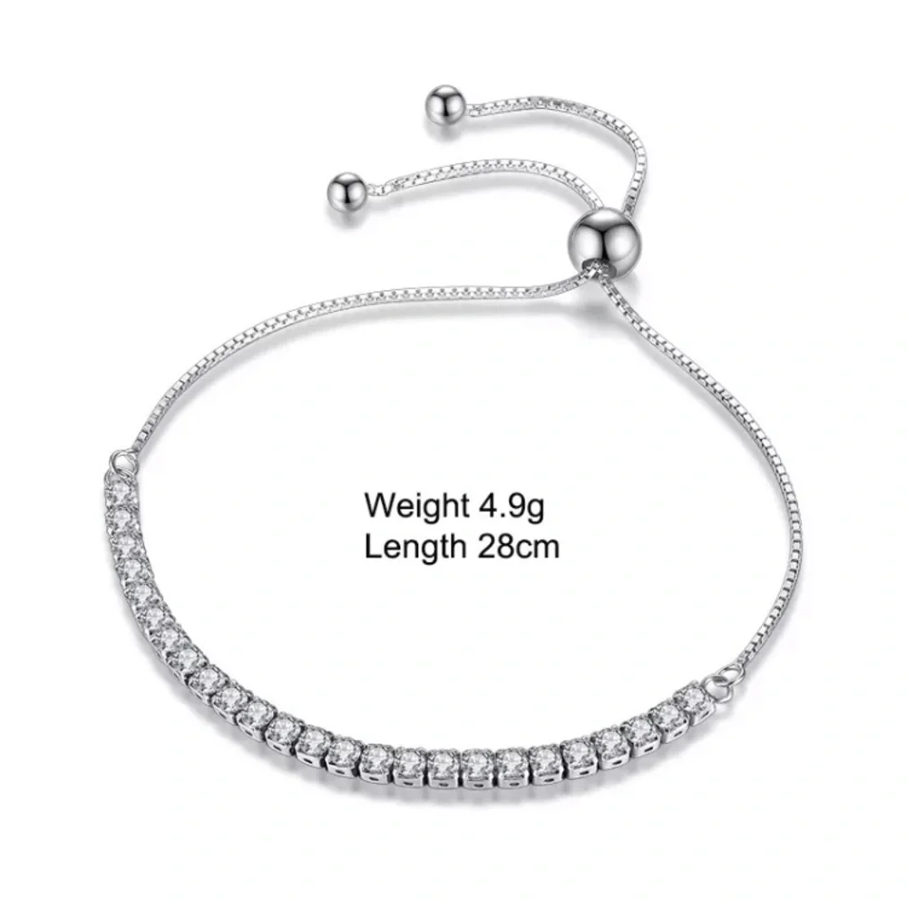 π« Sterling Silver Diamond π Tennis Bracelet - Picture 4 of 4